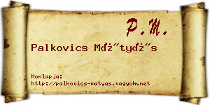 Palkovics Mátyás névjegykártya