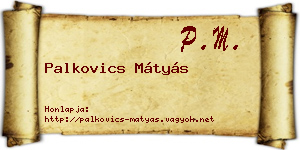 Palkovics Mátyás névjegykártya