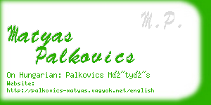matyas palkovics business card